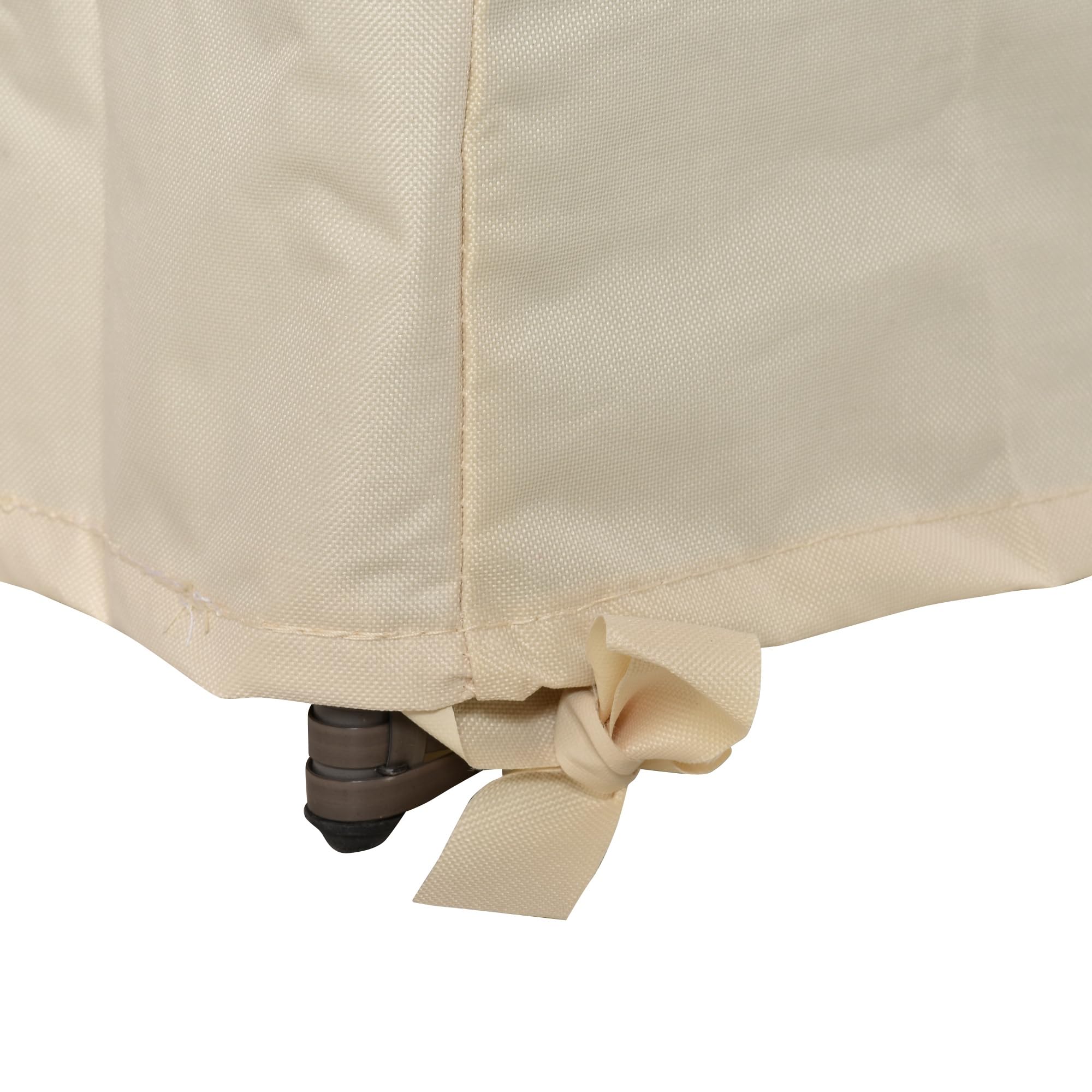 Outsunny Funda para Banco de Jardín 3-4 Plazas, Funda Sofá Exterior Impermeable, Tela Oxford 600D con Recubrimiento Resistente a los Rayos UV y al Polvo, 218x111x63/101 cm para Patio, Terraza, Beige