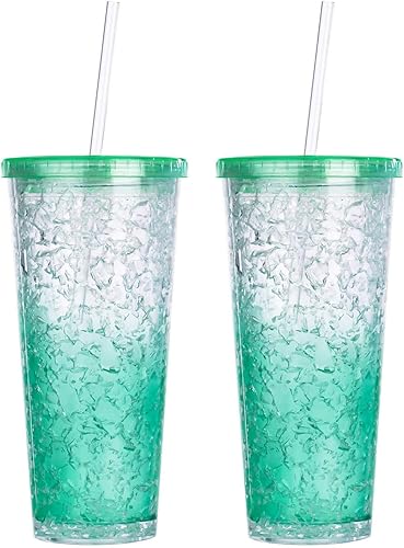 Miniatura 10 de Dakoufish Pajitas de plástico Tritan reutilizables de 9 pulgadas con caja de almacenamiento plegable y cepillo de limpieza para tarrosvasos de 16 a