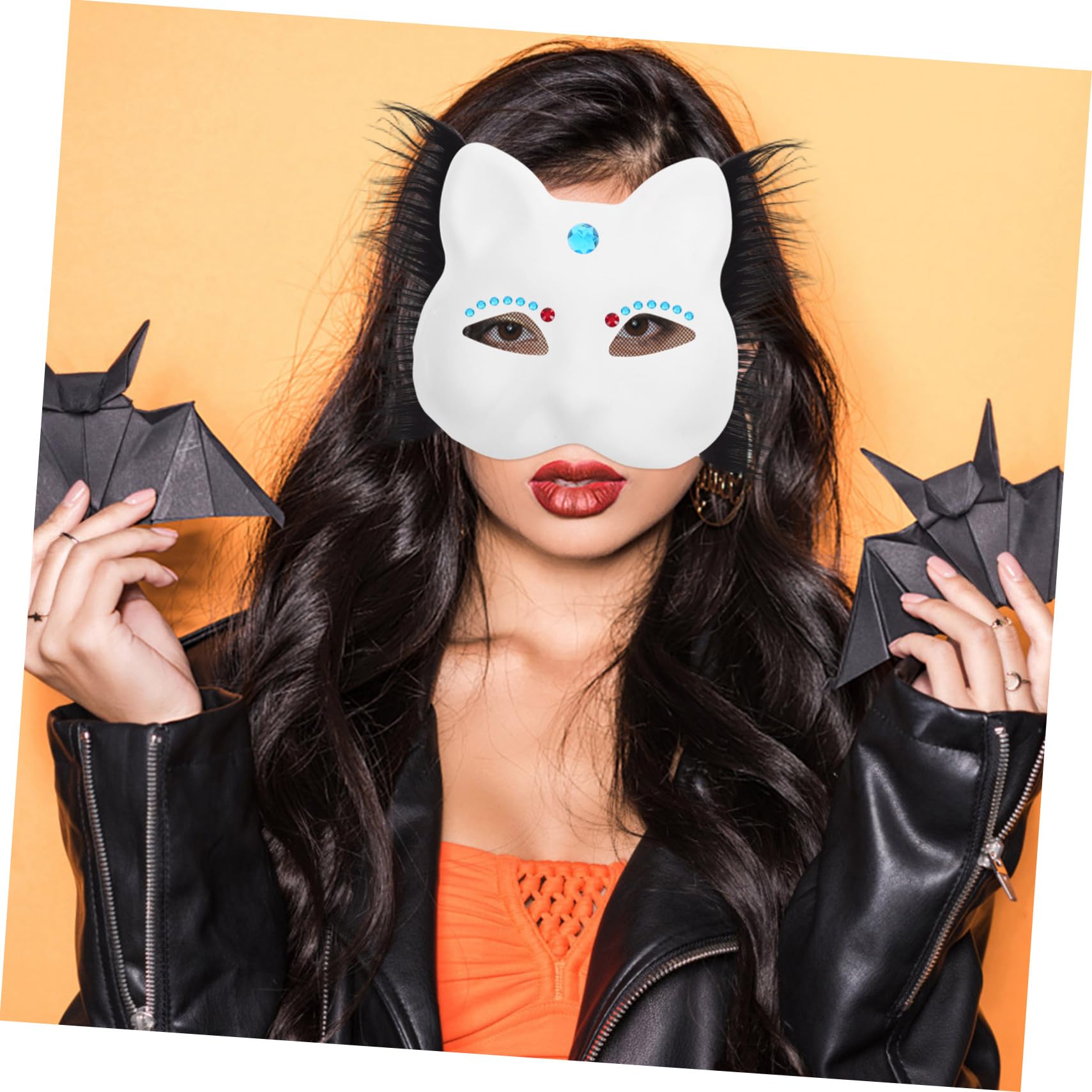 Toddmomy Katzenmaske Diy Unbemalte Masken zum Basteln Dekorativer Zubehörteile für Karneval Maskerade und Kreative Projekte Fördert die Kreativität und Feinmotorik von Kindern