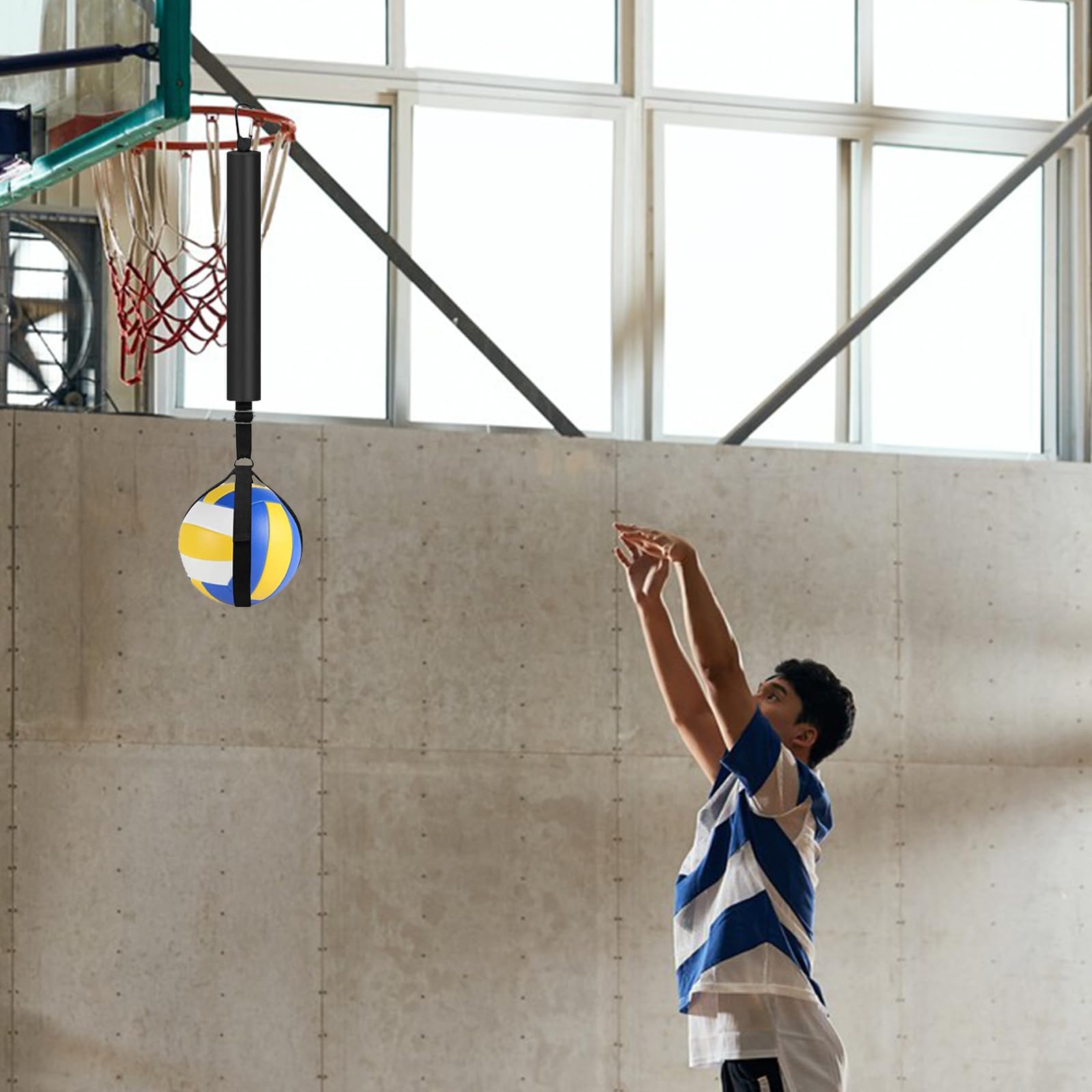 Set da Allenamento per Pallavolo, Accessorio per Rimbalzo da Pallavolo Attrezzatura per Allenamento Pallavolo Kit di Allenamento Individuale Regolabile per Servizi e Schiacciate da Pallavolo