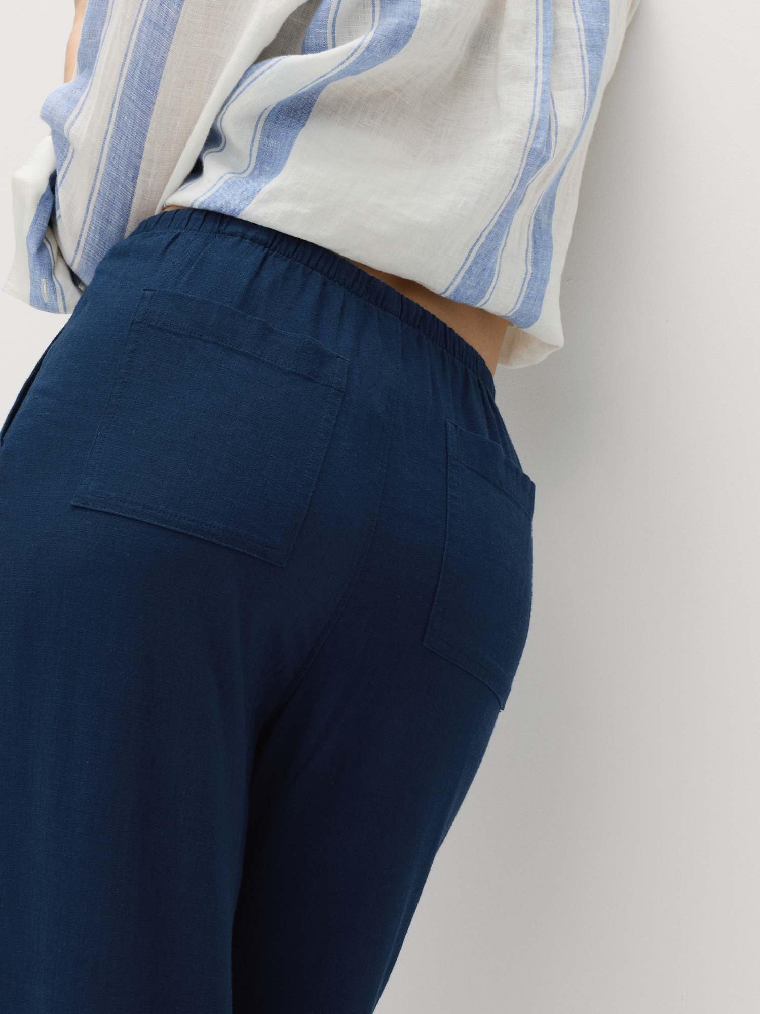 Marks & Spencer Pantaloni a Gamba Larga con Coulisse in Misto Lino