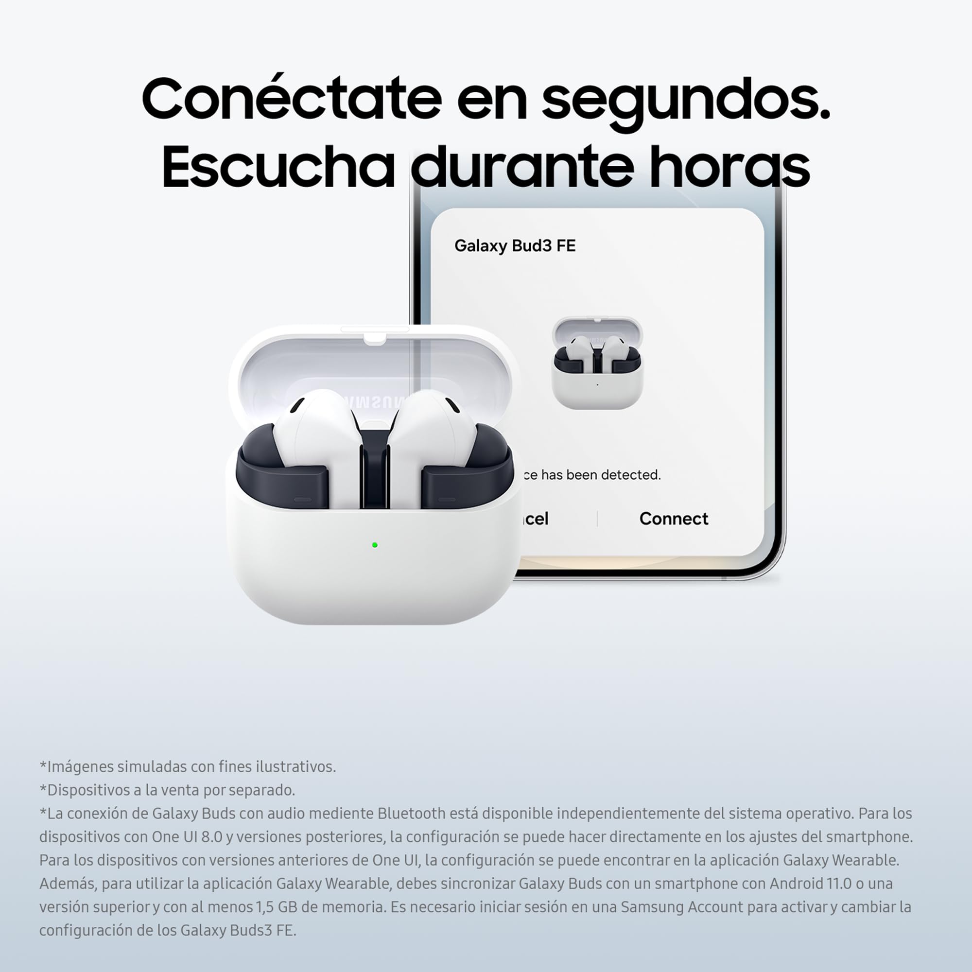 Samsung Galaxy Buds3 FE, Auriculares Inalámbricos, Audio 360, Cancelación de Ruido y Llamadas Claras, Función Gemini AI, Negro, Garantía del Fabricante 3 Años + 1 Año Extra (Versión Española)