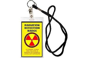 Radiation Detection Novelty Laminated Card with Lanyard Halloween Costume Movie Prop