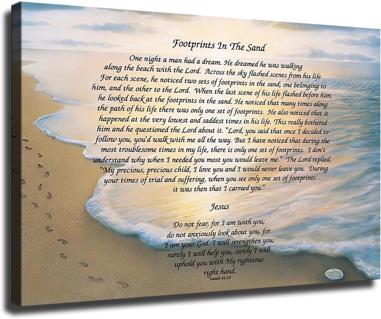 Inspiring Footprints in Sand Poster Canvas Wall Art HD