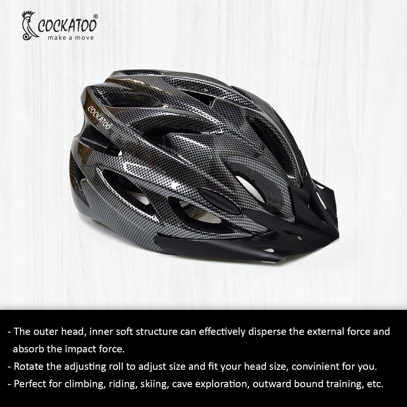 Cockatoo CCH-01 Series Cycling Helmet for Men & Women, Adjustable Cycling Helmet with Visor, Light Weight Cycling Helmet for Ultimate Protection 3