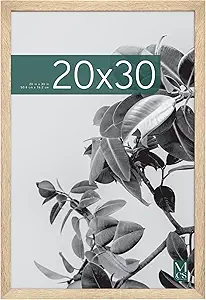 MCS Studio Gallery 20x30 Poster Frame Natural Woodgrain, Vertical & Horizontal Wall Hanging Large Picture Frame for Photos, Posters & Art Prints (1-Pack)
