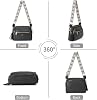 Women's Shoulder Bag with Anti-Theft Handbag Women's Medium Size with 4 Compartments with Adjustable Removable Wide Strap