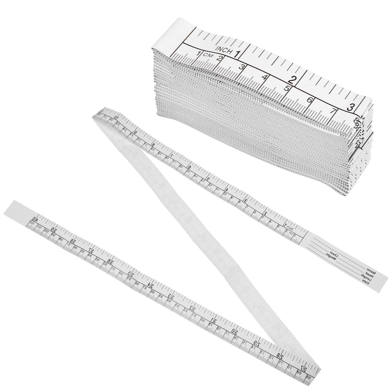 Artibetter 25piezas Reglas De Papel Graduadas De Cinta Métrica Desechable Para Heridas y Manualidades Escala Métrica