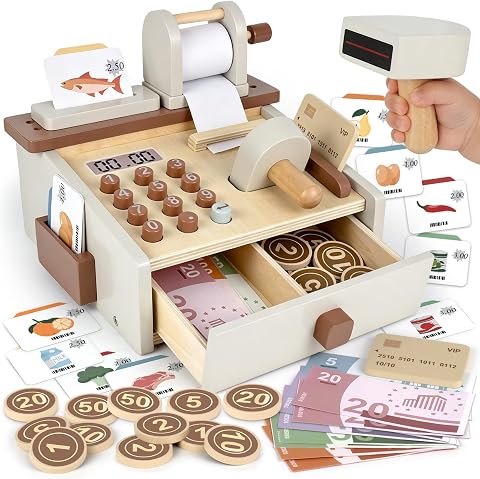 Cash Register for Kids Play Money with Scanner - Boys & Girls Birthday Gift