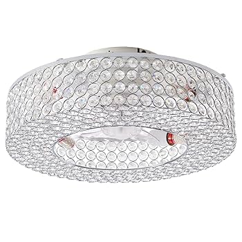 ✨ Souchan✨ MeZeYo 19.6'' Modern Luxury Enclosed Crystal Ceiling Fans