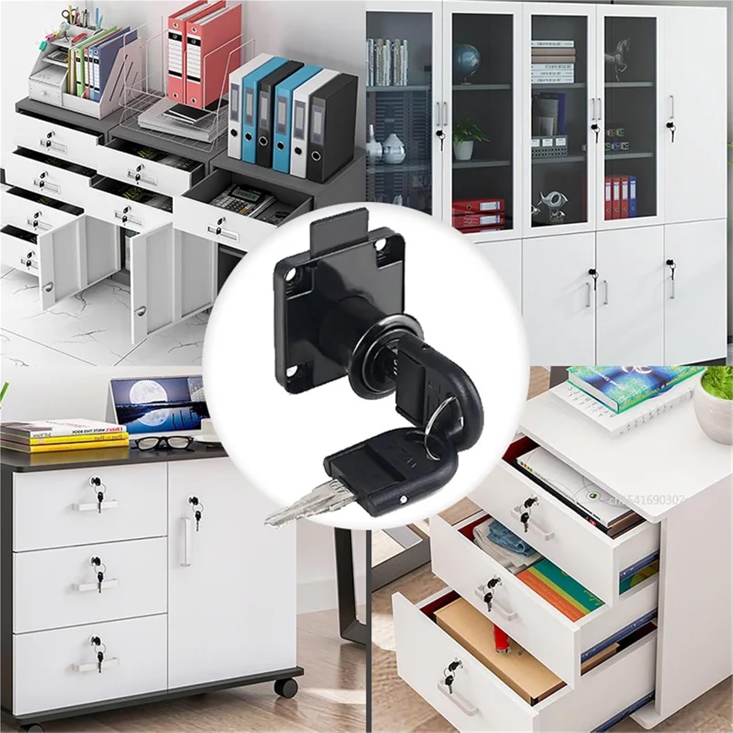 Cabinet Drawer Latch Locks Door Lock Solid 1Pcs(Black 16x21 Normal)