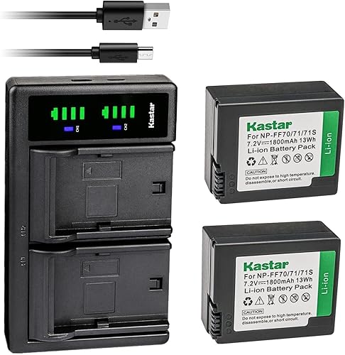 Miniatura 5 de Kastar NP-FF70 LTD2 - Cargador de batería USB compatible con Sony DCR-IP200K, DCR-IP210, DCR-IP210E, DCR-IP220, DCR-IP220E, DCR-IP220K, DCR-IP45,