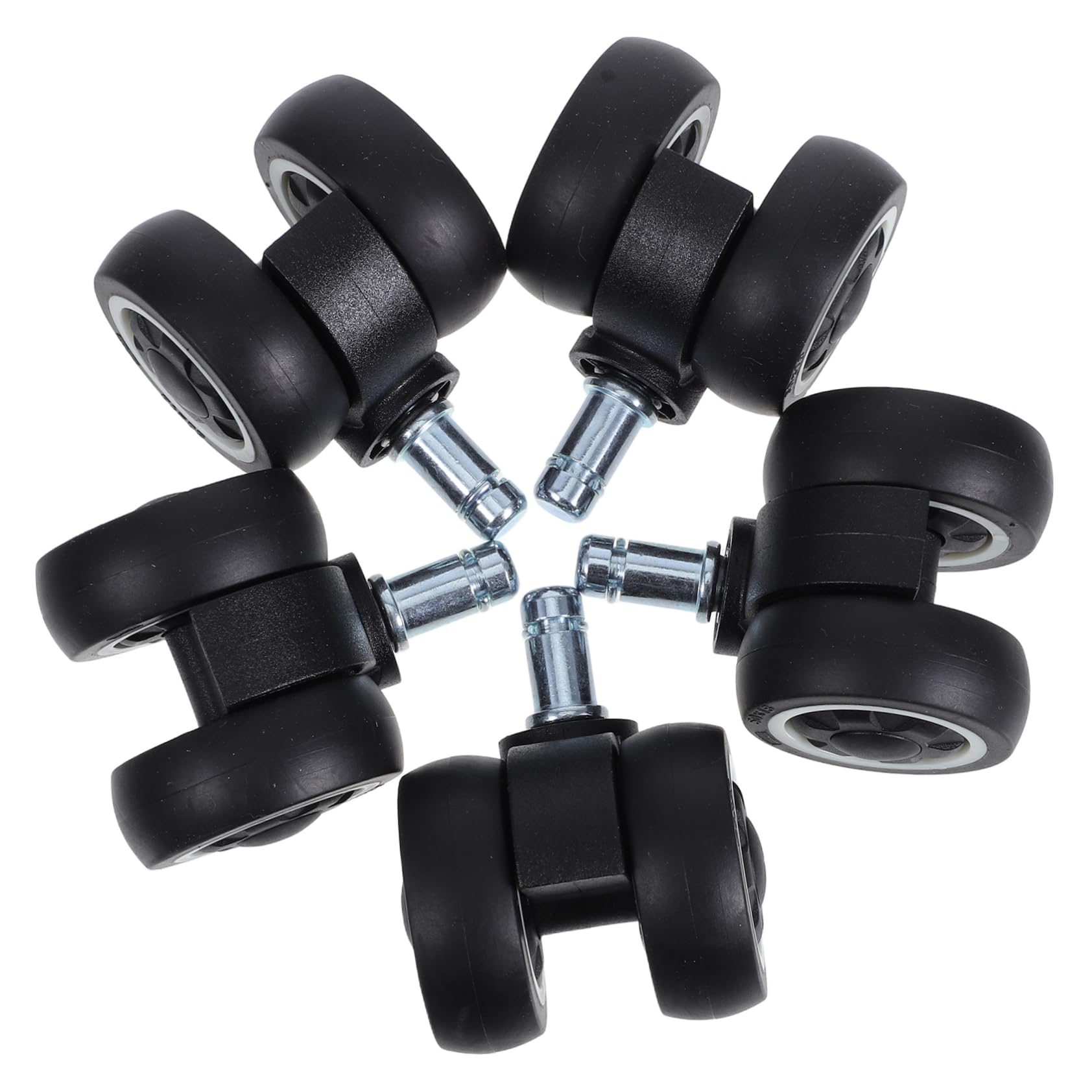 PartyKindom 5 Ruedas Giratorias Tpr para Sillas de Oficina y Gaming, Silenciosas, Doble Cojinete, Fácil Instalación y Resistentes para Muebles y Suelos de Baldosas