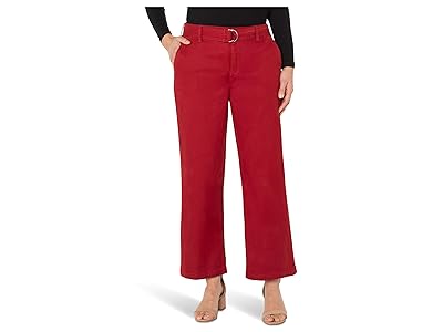 Liverpool Los Angeles Stride Mid-Rise Wide Leg Pants w/ Self Belt Women