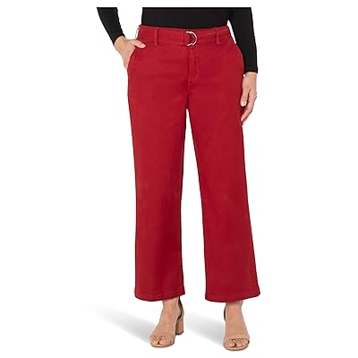 Liverpool Los Angeles Stride Mid Rise Wide Leg Pants w/ Self Belt Women
