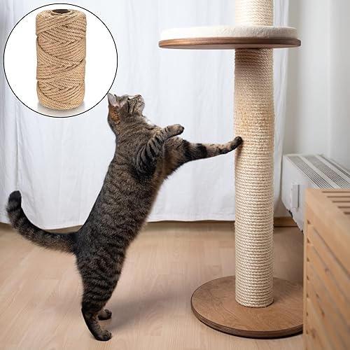 Miniatura 6 de Cuerda de yute de 0.118 in, cuerda de yute de 656 pies656.2 ft, cuerda de cáñamo natural, cuerda de sisal de yute resistente para manualidades,