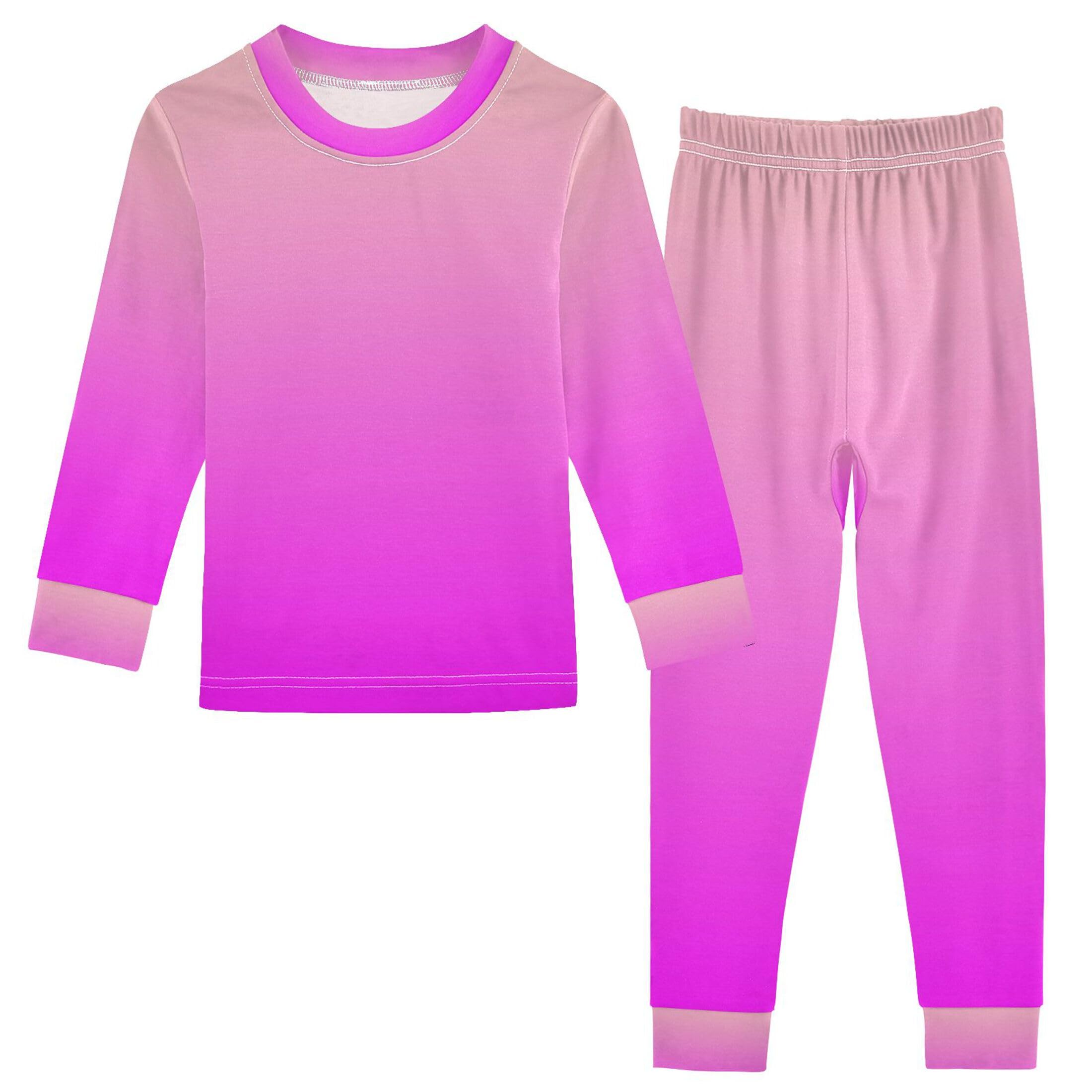 Rosy Brown Purple Long Sleeve Pajamas Set Sleepwear Jammies 2pcs Set Pjs Rosy Brown Purple 02