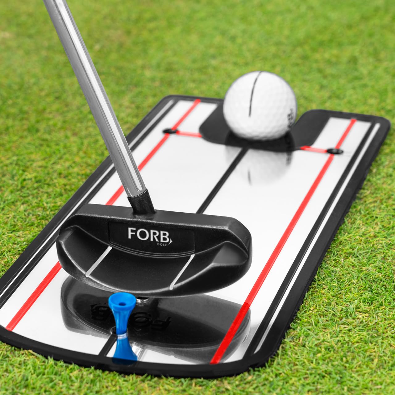 FORB Putting Alignment Mirror [Carry Bag Included] | Portable Golf Putting Trainer for Perfect Stroke Accuracy – Ideal for Home & Practice Greens