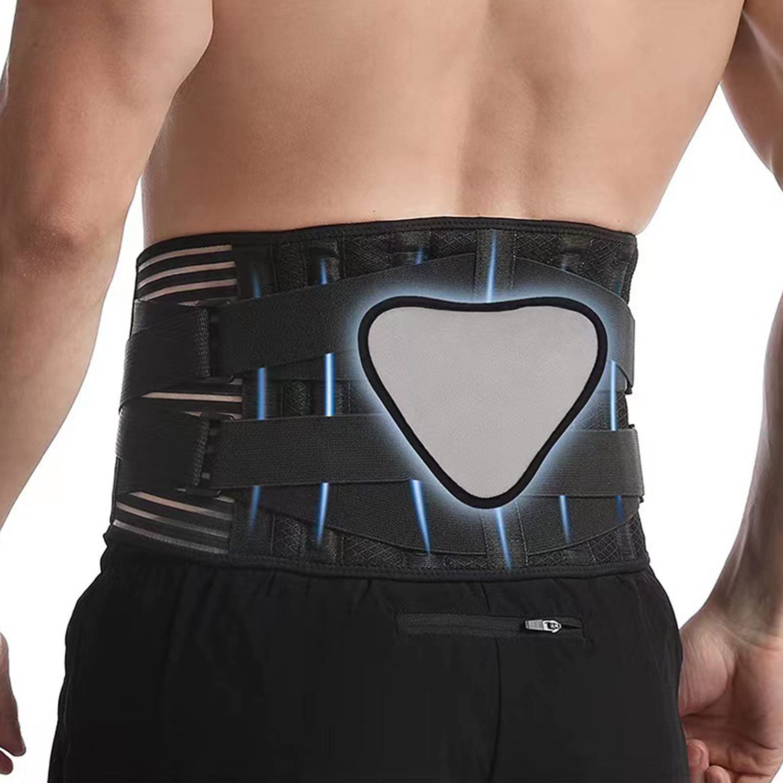 Faja lumbar ajustable para hombres y mujeres, ajustable, transpirable, cinturón lumbar ajustable para hombres y mujeres