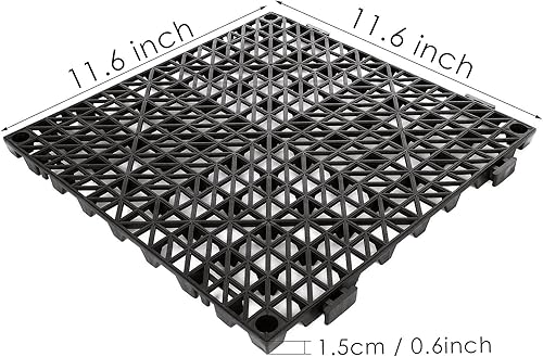 Miniatura 2 de StarVast 12 unidades de 11.6 x 11.6 pulgadas, modulares de goma entrelazada para suelos de PVC suave, antideslizante, impermeable, empalme de