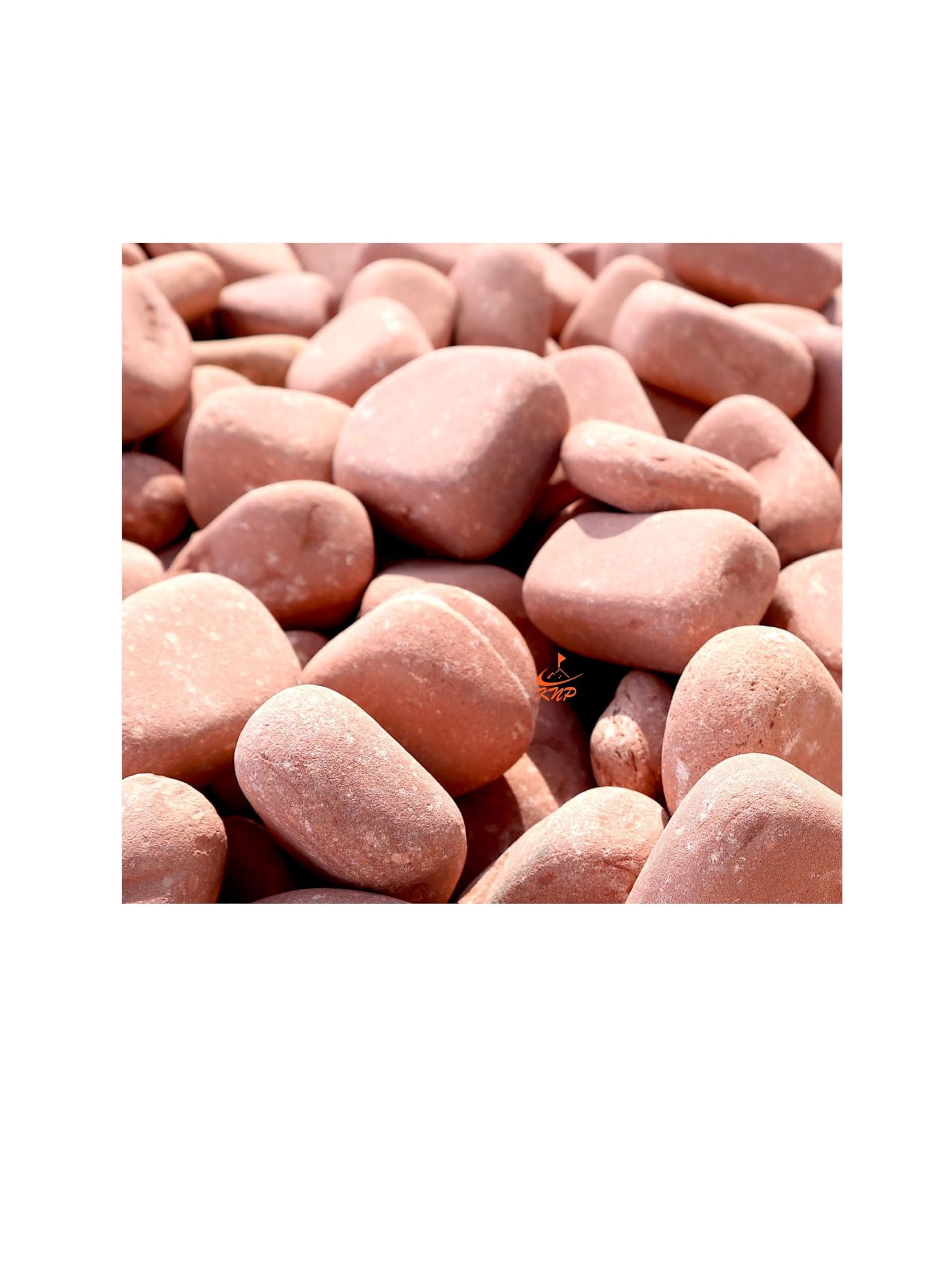 KNP- Tumbled Red River Stone Natural Garden Material 3-5 Cm 20Kg