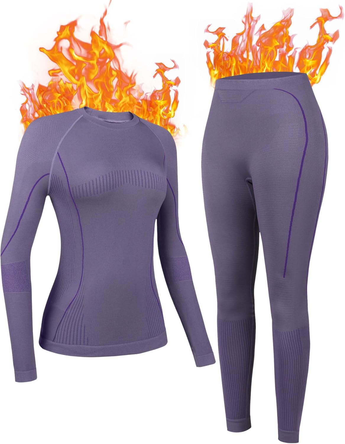 Women’s Seamless Thermal Underwear Set – Stretchy Long Johns for Skiing
