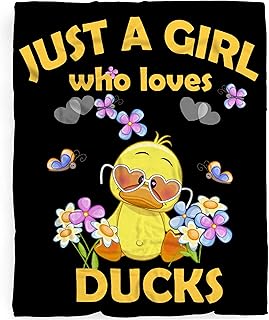 Just A Girl Who Loves Yellow Ducks Blanket Gifts for Boys Girls, Cute Animal Duck Throw Blanket for Duck Lovers Soft Lightweight Flannel Fleece Cartoon Duck Bedding for Teens Sofa Couch Chair 60x50In