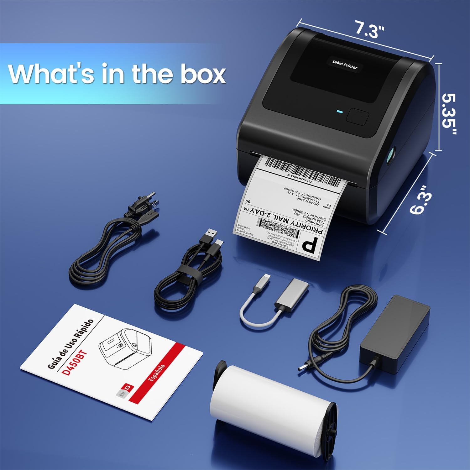 Bluetooth Shipping Label Printer 4x6, D450BT Thermal Label Printer for Shipping Packages, Thermal Printers for Small Business, Compatible with Android, iPhone, Windows, macOS, Tiktok, UPS - Image 9
