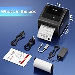 Imprimante d'étiquette d'expédition Bluetooth 4x6 - D450BT Imprimante Thermique pour les colis d'expédition, 4x6 Imprimante d'étiquette d'expédition thermique pour les petites entreprises, compatible avec Postes Canada, USPS, Tiktok