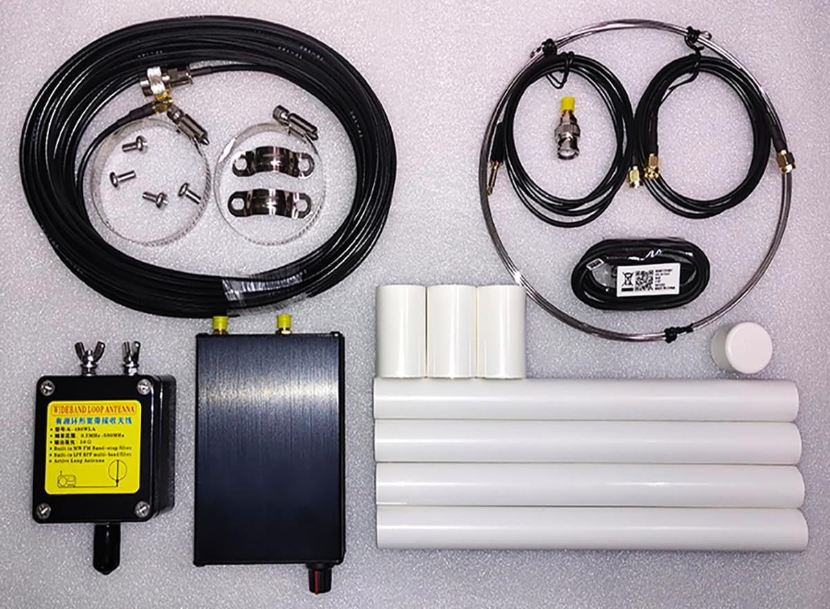 AURSINC K-480WLA Radio portatile a onde corte antenna attiva ad anello 0,5 MHz-500 MHz Full Band LW/MW/SW/FM/VHF/HF Banda da da aereo 6 metri tubo alimentare 30 dBi con batteria da 1800 mAh