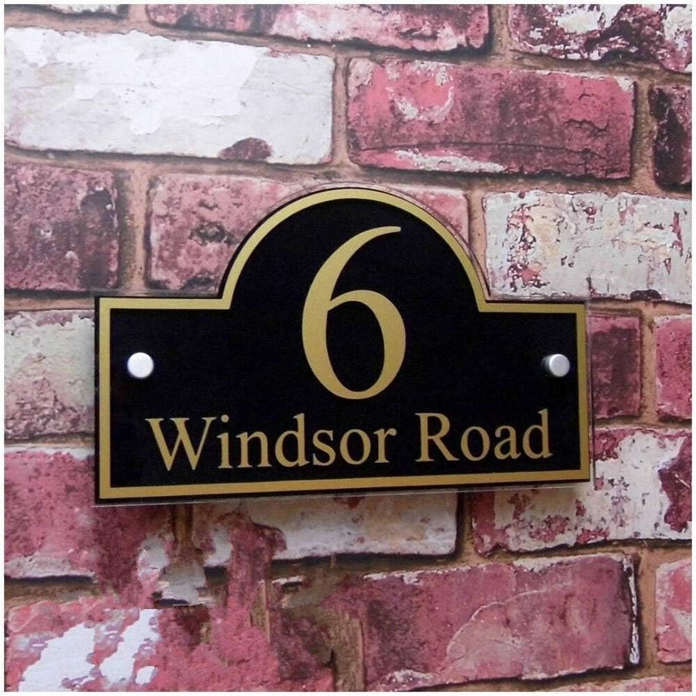 House Number Custom 250x150mm Modern Outdoor Frosted Acrylic Door Plaque Number Address Home Digital (Color : Silver Word) (Silver 250x150mm)