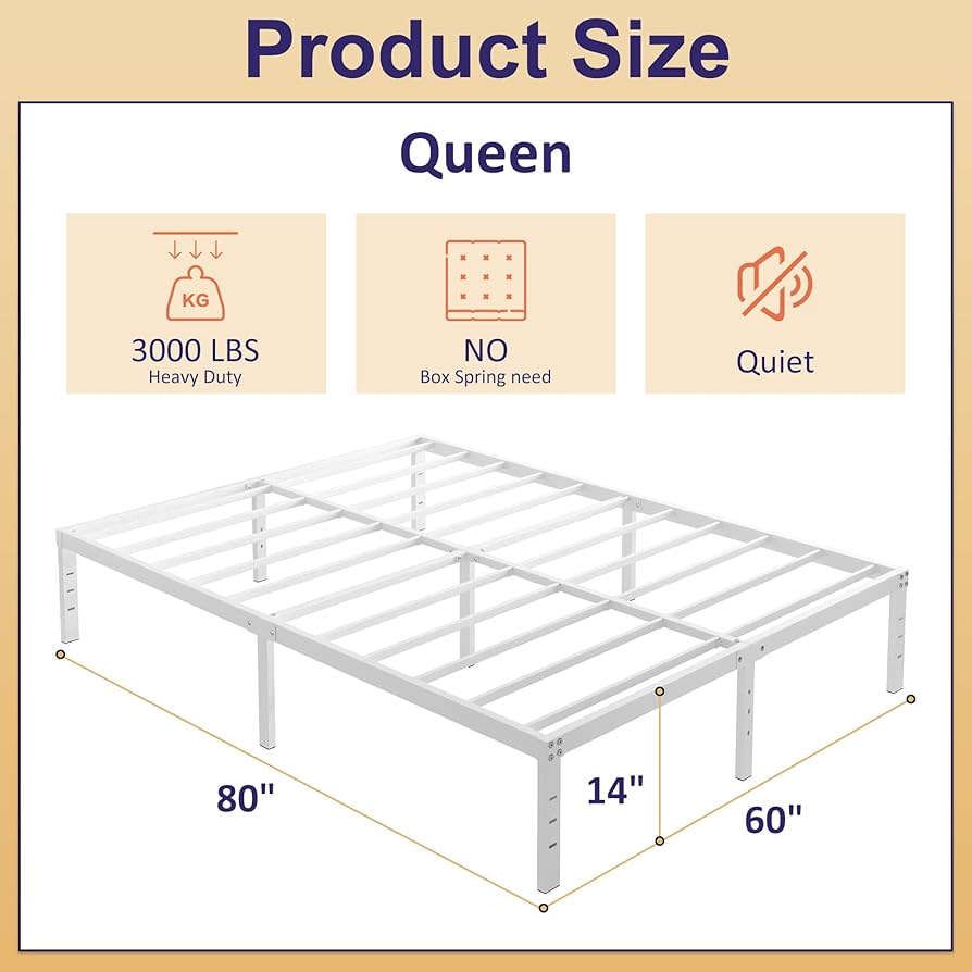 YUNページ Amazon.com: YUSENHEEI 14 Inch Queen Bed Frame No Box Spring