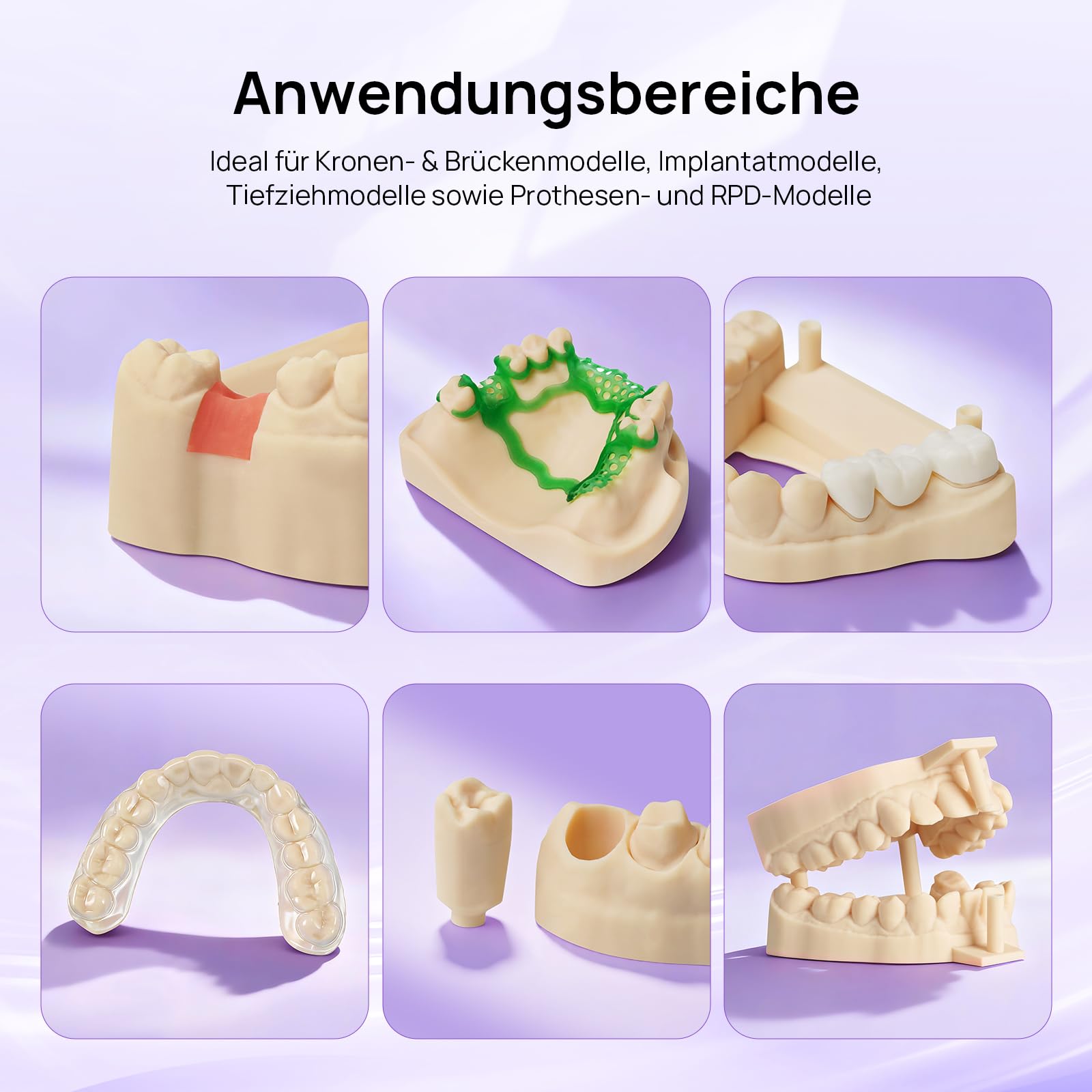 RESIONE D01S Zahnmodell 3D Resin – Dental Implant Model 3D Druckharz - Hochpräzises 3D Drucker Resin mit Geringer Schrumpfung UV 405 nm 3D Druck Resin - Muschelfarbe 1 kg