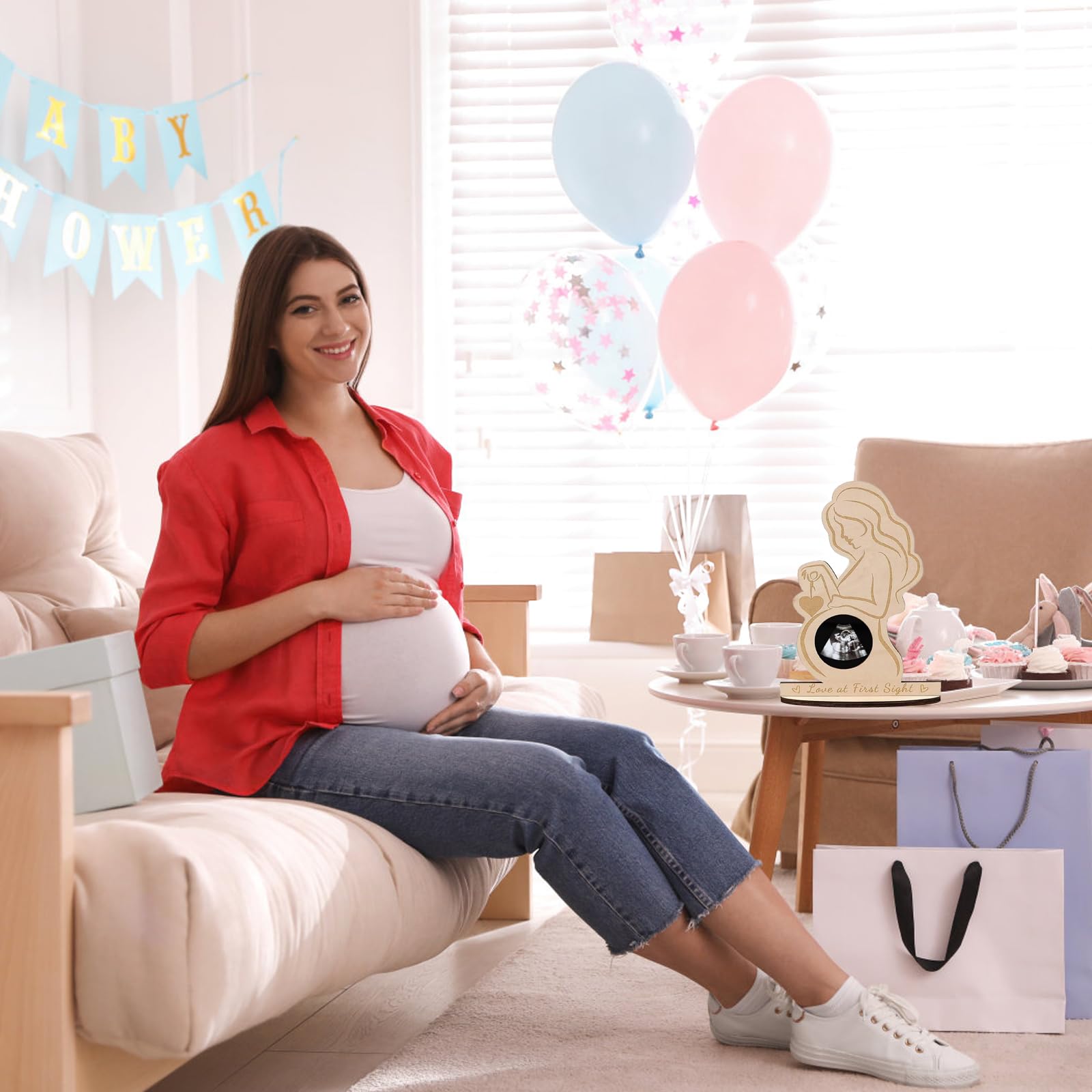 RTRTGS 1 Pc cornice in legno per immagine ad ultrasuoni bambino, per donne incinte, idee regalo per future mamme baby shower