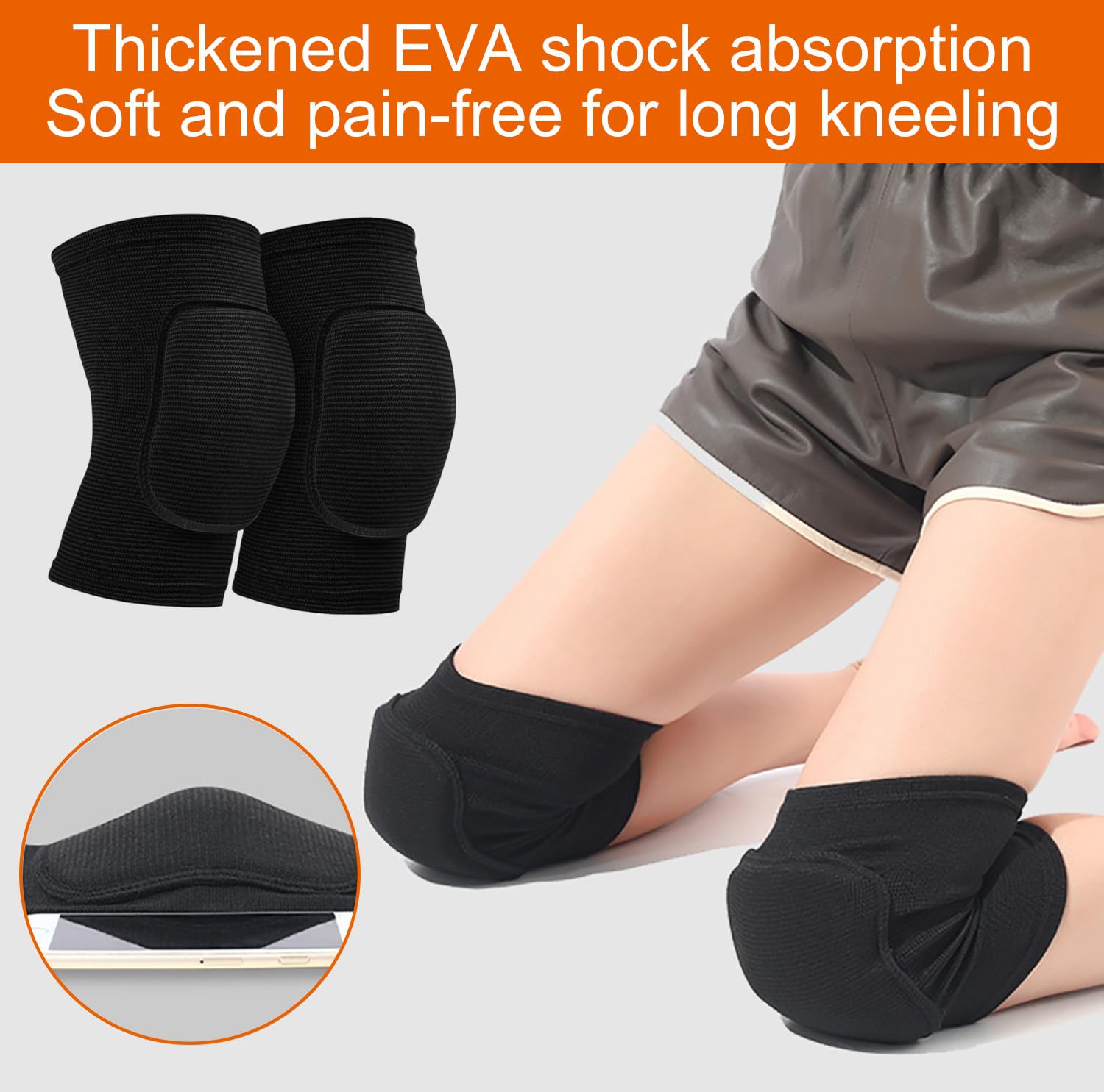 Genérico Rodilleras Protectoras(34-62CM/60-90KG), Rodilleras Suaves Unisex, Rodilleras Esponja Gruesa Antideslizante para Danza, Fútbol, Voleibol, Baloncesto, Yoga