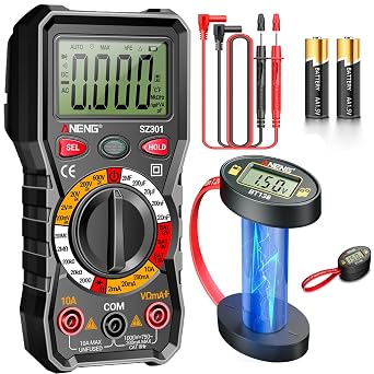ANENG Multimeter Measures Voltage, Current, Resistance, Continuity, Diode with Battery Tester for AAA, AA, C, D, 9V, 6F22, 1.5V/3V Button Batteries for LCD Electric Tool for Household Tester