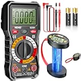 Multimeter Measures Voltage, Current, Resistance, Continuity, Diode with Battery Tester for AAA, AA, C, D, 9V, 6F22, 1.5V/3V Button Batteries for LCD Electric Tool for Household Tester