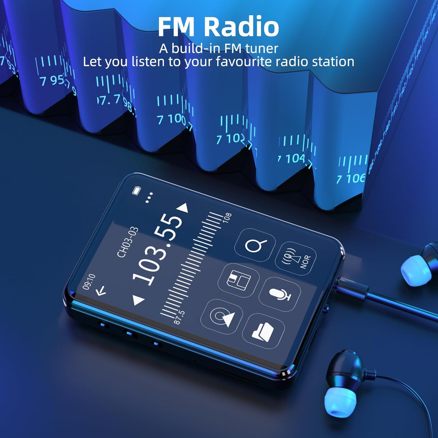 MP3 Player with Bluetooth 5.3 – Portable Music Player with Speaker,FM Radio,E-Book,Shuffle/Repeat Play,Full Touch Screen MP3 Player for Meetings,Lectures,Fitness,SD Card Slot,32GB Blue 8 71hpL7PLfPL. AC SL1500