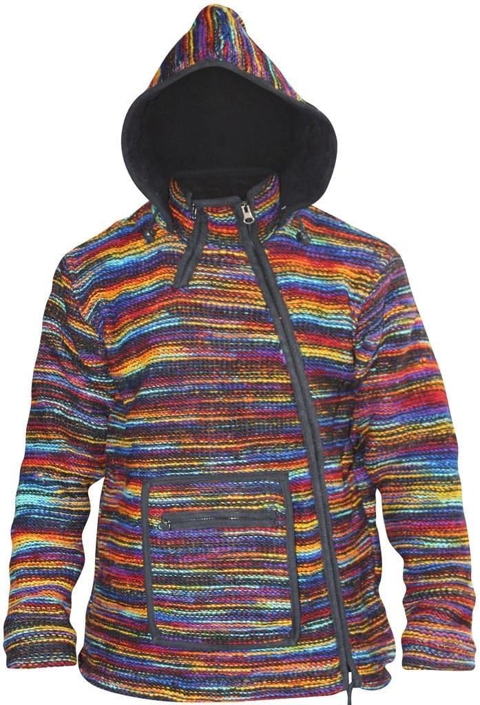SHOPOHOLIC FASHION Mens Tyedye Cross Neck Tyedye Wooly Hippie Jacket - Image 2