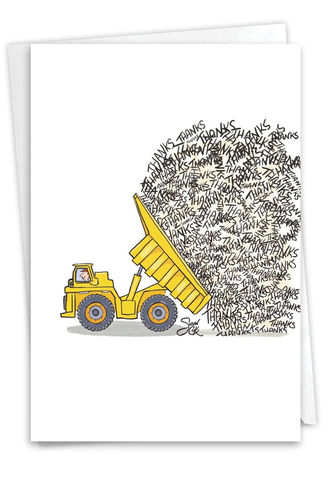 NobleWorks - 1 Funny Thank You Greeting Card w/ 5 x 7 Envelope For Men, Women - Gratitude Dump C10861TYG — image 1
