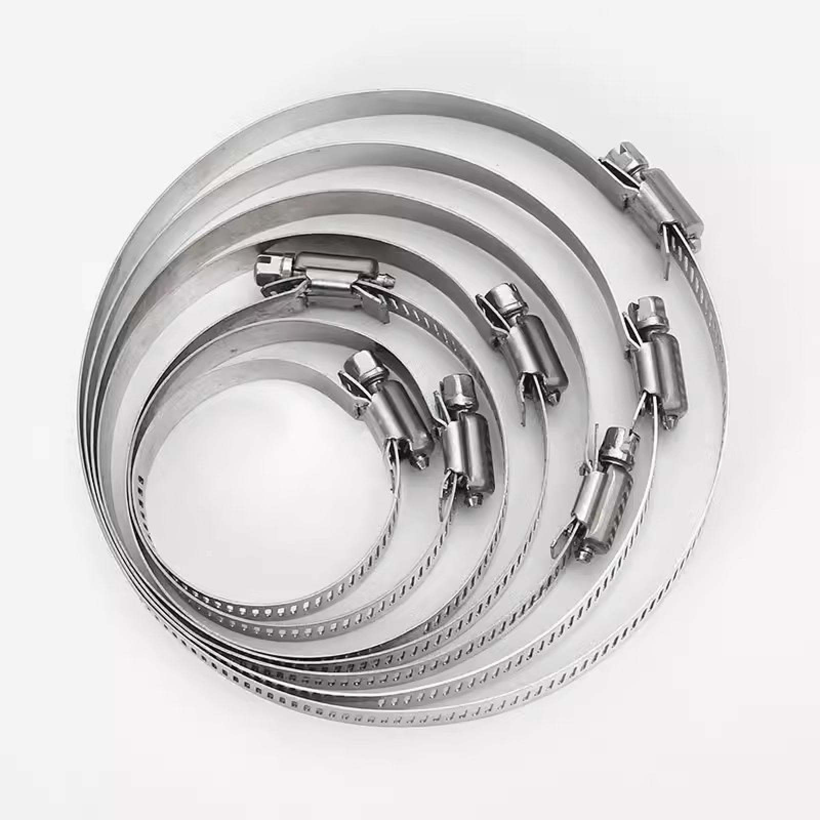 60/80/91/101-teiliges Schlauchschellen-Set aus Edelstahl, 8 bis 44 mm, verstellbare Antriebsschlauchschellen, Rohrschellen, Schneckengrößen-Schellen für Kraftstoffleitungen (60 Stück im Karton)