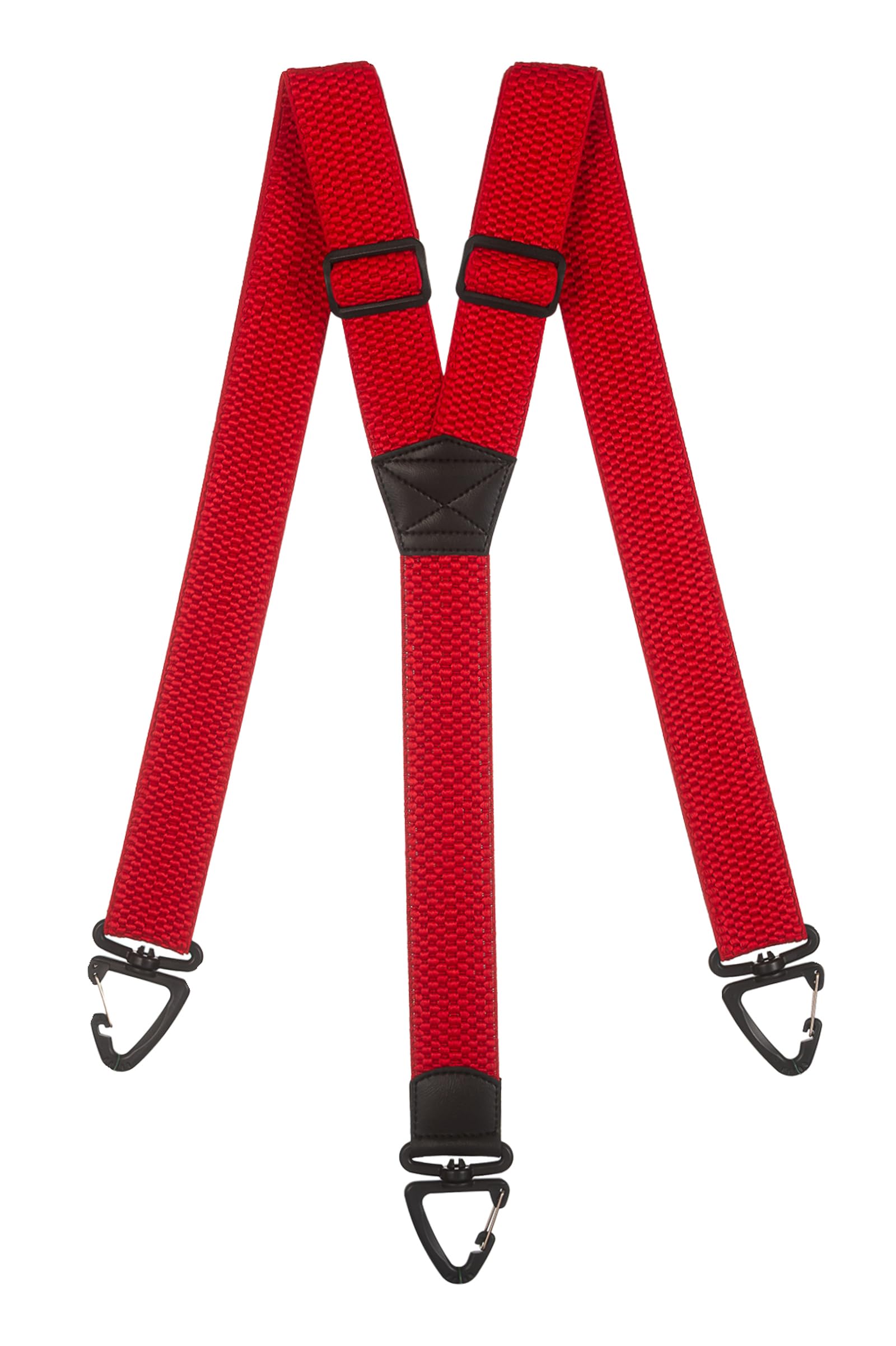 Olata Men's Red Heavy Duty Y-Shape Braces/Suspenders With Plastic Carabiner Clips - 4Cm.