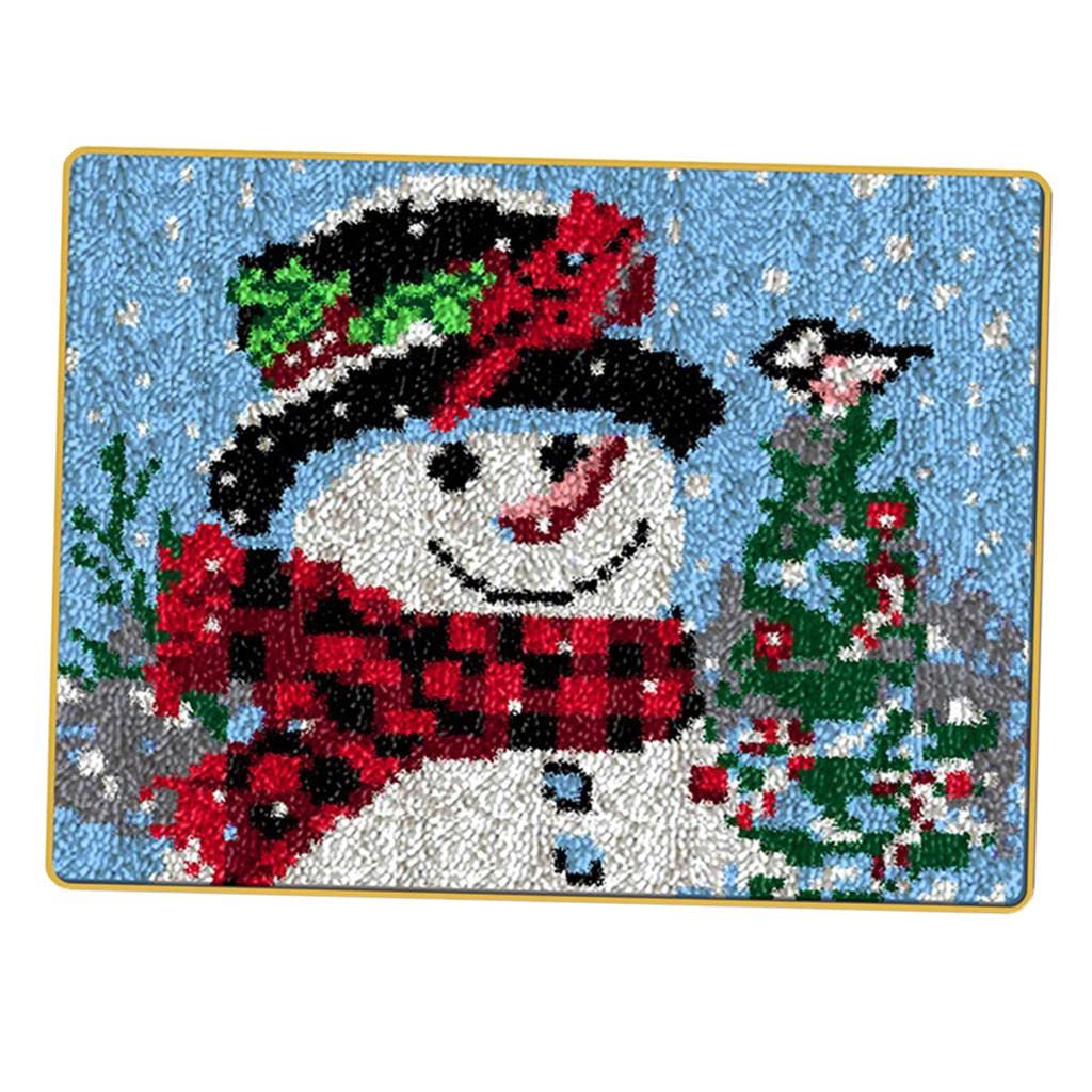 MYADDICTION Christmas Latch Hook Kit DIY Rug Making Carpet Embroidery Kit Scarf Snowman Crafts | Needlecrafts & Yarn | Rug Making | Latch Hooking | Latch Hooking Kits-picture-30