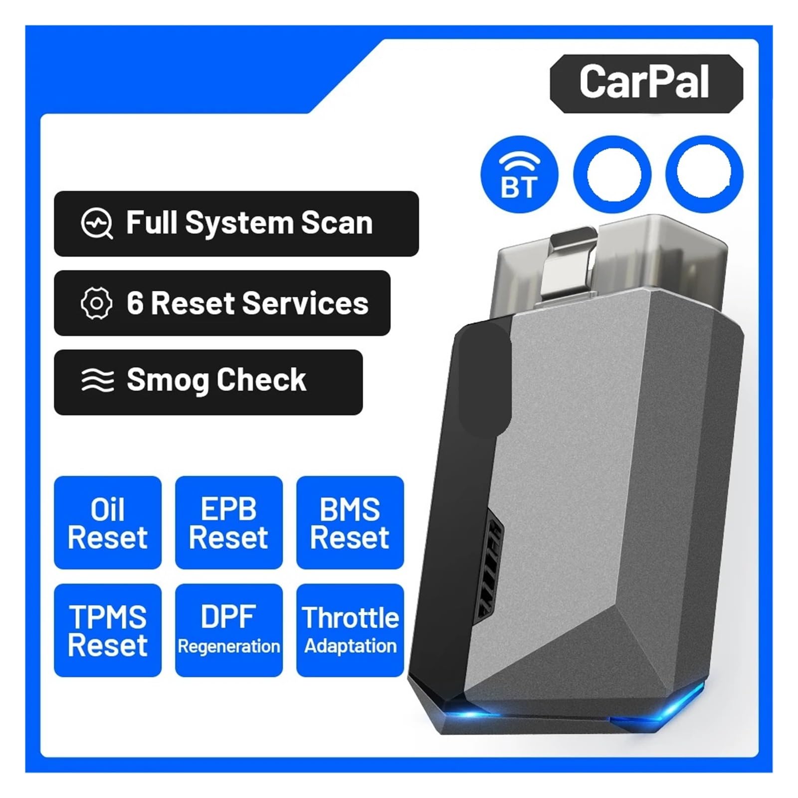 Skaner OBD2 Carpal Bluetooth do diagnostyki wszystkich systemów samochodowych Kontrola stanu pojazdu Kontrola emisji spalin Łatwy w użyciu