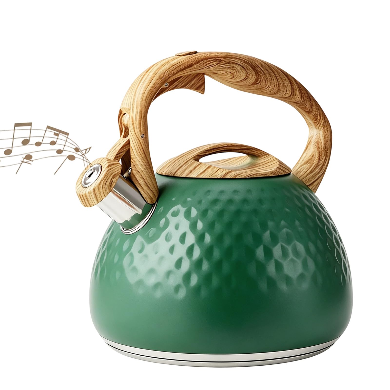 Stove Top Kettle, 3L Stainless Steel Whistling Kettle with Wood Handle — image 1