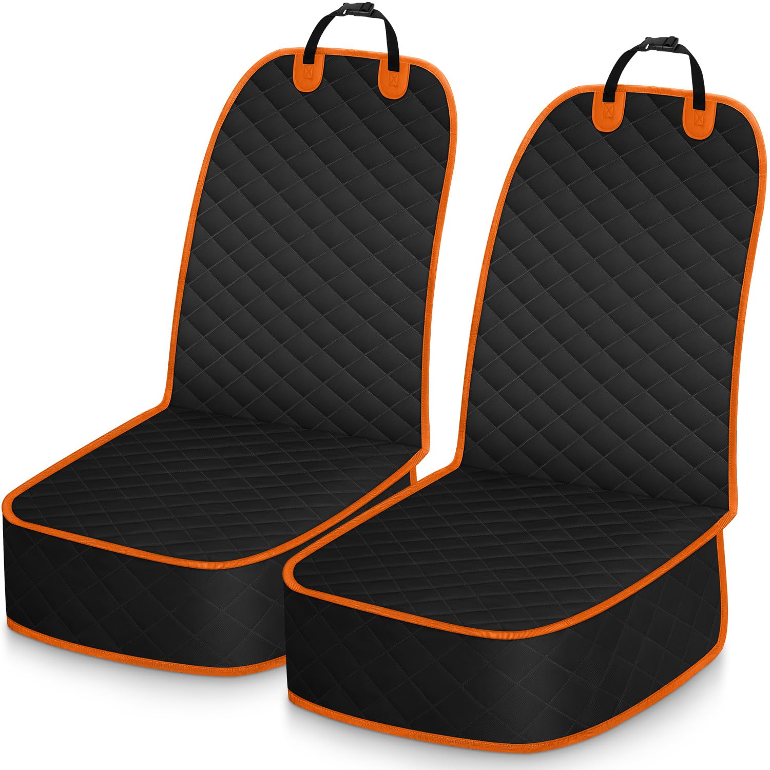 Dog Car Seat Covers Waterproof, Scratch-Proof Pet Front Cover for Cars, Nonslip Pet Passenger Seat Cover Protector, Universal Fit for Cars Trucks SUVs, Medium, Orange, 2 Packs