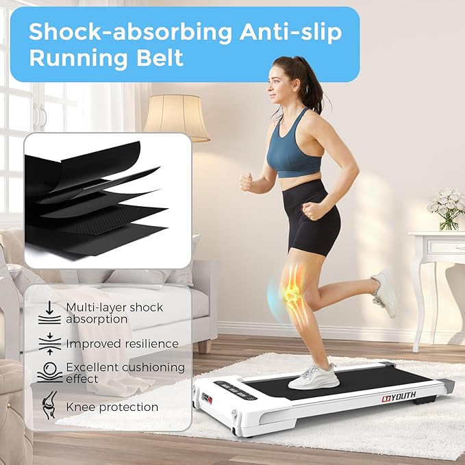 Caminadora Eléctrica Compacta 2.25HP 300 lbs Capacidad Blanco miniatura 4