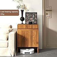 Vista 6 de Robot Vacuum Stand Cabinet,Storage Cabinet with Doors for Robot Vacuum Cleaner,End Side Table for Home Office,Wood Freestanding Rack for Living Room