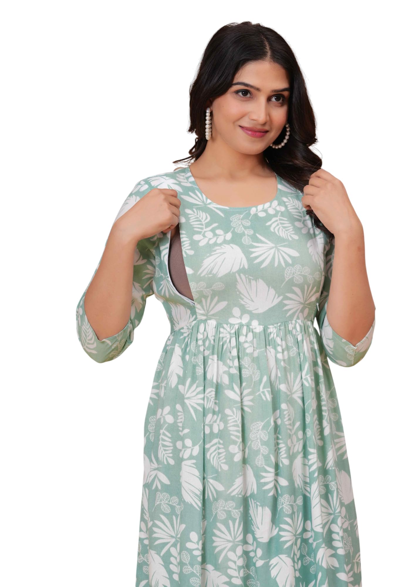 Jikonet Abito premaman da donna Kurti stampato abito premaman allattamento comodo Kurta