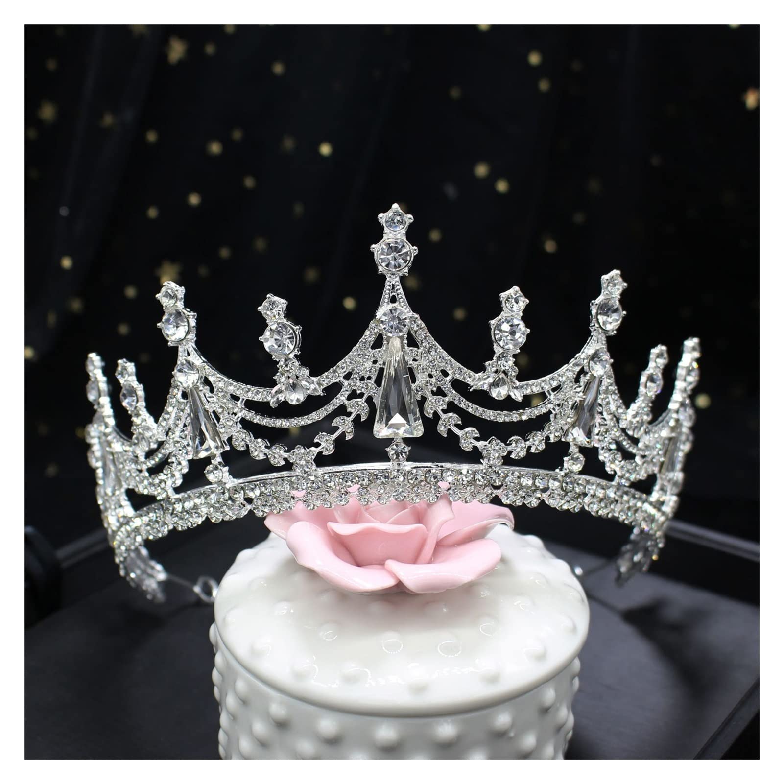 Barokowy luksusowy geometryczny kryształowy diadem ślubny korona duży Rhinestone Pageant Prom Diadem Bride opaski ślubne akcesoria do włosów Tiara (kolor metalu: złoty)